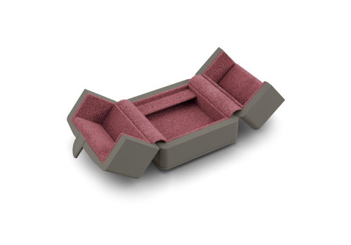 Pendentif à Écrin Boucles d'oreilles petit en gris et rose.